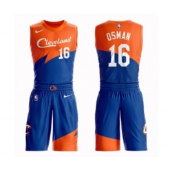 Cleveland Cavaliers #16 Cedi Osman Authentic Blue Basketball Suit Jersey - City Edition