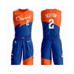 Cleveland Cavaliers #2 Collin Sexton Authentic Blue Basketball Suit Jersey - City Edition