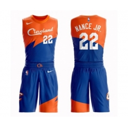 Cleveland Cavaliers #22 Larry Nance Jr. Authentic Blue Basketball Suit Jersey - City Edition