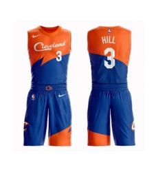 Cleveland Cavaliers #3 George Hill Swingman Blue Basketball Suit Jersey - City Edition