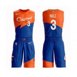 Cleveland Cavaliers #3 George Hill Swingman Blue Basketball Suit Jersey - City Edition