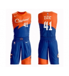 Cleveland Cavaliers #41 Ante Zizic Authentic Blue Basketball Suit Jersey - City Edition