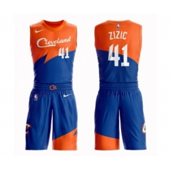 Cleveland Cavaliers #41 Ante Zizic Swingman Blue Basketball Suit Jersey - City Edition