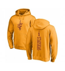 Cleveland Cavaliers #1 Nik Stauskas Gold One Color Backer Pullover Hoodie