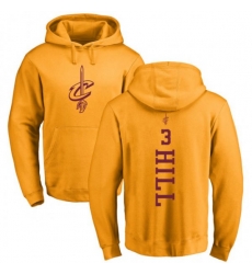 Cleveland Cavaliers #3 George Hill Gold One Color Backer Pullover Hoodie