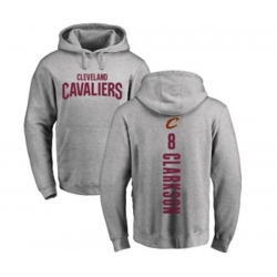 Cleveland Cavaliers #8 Jordan Clarkson Ash Backer Pullover Hoodie Cleveland Cavaliers #8 Jordan Clarkson Ash Backer Pullover Hoodie