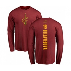 Cleveland Cavaliers #18 Matthew Dellavedova Maroon Backer Long Sleeve T-Shirt