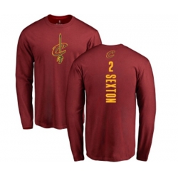 Cleveland Cavaliers #2 Collin Sexton Maroon Backer Long Sleeve T-Shirt