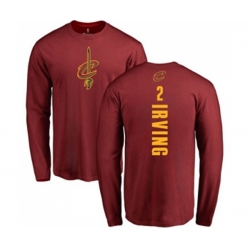 Cleveland Cavaliers #2 Kyrie Irving Maroon Backer Long Sleeve T-Shirt