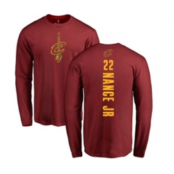 Cleveland Cavaliers #22 Larry Nance Jr. Maroon Backer Long Sleeve T-Shirt