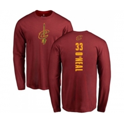 Cleveland Cavaliers #33 Shaquille ONeal Maroon Backer Long Sleeve T-Shirt