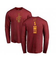 Cleveland Cavaliers #5 J.R. Smith Maroon Backer Long Sleeve T-Shirt Cleveland Cavaliers #5 J.R. Smith Maroon Backer Long Sleeve T-Shirt