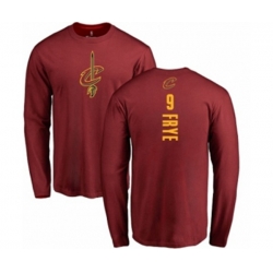 Cleveland Cavaliers #9 Channing Frye Maroon Backer Long Sleeve T-Shirt