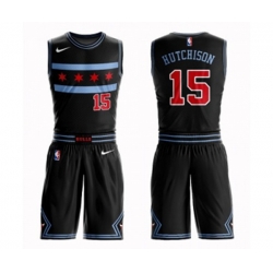 Chicago Bulls #15 Chandler Hutchison Swingman Black Basketball Suit Jersey - City Edition