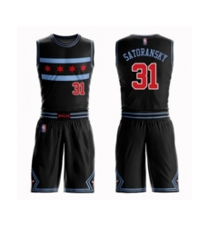 Chicago Bulls #31 Tomas Satoransky Swingman Black Basketball Suit Jersey - City Edition
