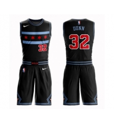 Chicago Bulls #32 Kris Dunn Authentic Black Basketball Suit Jersey - City Edition