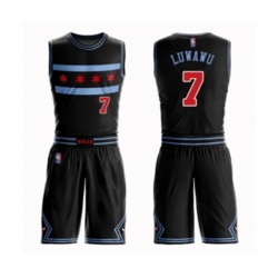 Chicago Bulls #7 Timothe Luwawu Authentic Black Basketball Suit Jersey - City Edition