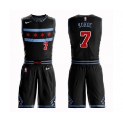 Chicago Bulls #7 Toni Kukoc Swingman Black Basketball Suit Jersey - City Edition