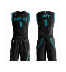 Charlotte Hornets #1 Malik Monk Authentic Black Basketball Suit Jersey - City Edition