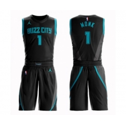 Charlotte Hornets #1 Malik Monk Authentic Black Basketball Suit Jersey - City Edition Charlotte Hornets #1 Malik Monk Authentic Black Basketball Suit Jersey - City Edition