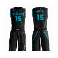 Charlotte Hornets #15 Kemba Walker Swingman Black Basketball Suit Jersey - City Edition Charlotte Hornets #15 Kemba Walker Swingman Black Basketball Suit Jersey - City Edition