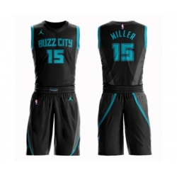 Charlotte Hornets #15 Percy Miller Authentic Black Basketball Suit Jersey - City Edition Charlotte Hornets #15 Percy Miller Authentic Black Basketball Suit Jersey - City Edition