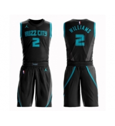 Charlotte Hornets #2 Marvin Williams Swingman Black Basketball Suit Jersey - City Edition
