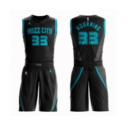 Charlotte Hornets #33 Alonzo Mourning Swingman Black Basketball Suit Jersey - City Edition Charlotte Hornets #33 Alonzo Mourning Swingman Black Basketball Suit Jersey - City Edition