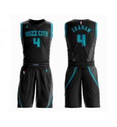 Charlotte Hornets #4 Devonte Graham Swingman Black Basketball Suit Jersey - City Edition