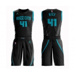 Charlotte Hornets #41 Glen Rice Swingman Black Basketball Suit Jersey - City Edition Charlotte Hornets #41 Glen Rice Swingman Black Basketball Suit Jersey - City Edition