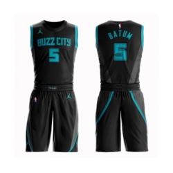 Charlotte Hornets #5 Nicolas Batum Authentic Black Basketball Suit Jersey - City Edition Charlotte Hornets #5 Nicolas Batum Authentic Black Basketball Suit Jersey - City Edition
