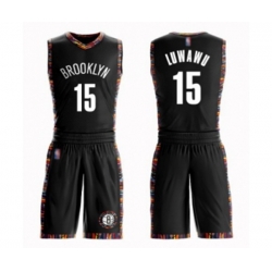 Brooklyn Nets #15 Timothe Luwawu Authentic Black Basketball Suit Jersey - City Edition Brooklyn Nets #15 Timothe Luwawu Authentic Black Basketball Suit Jersey - City Edition