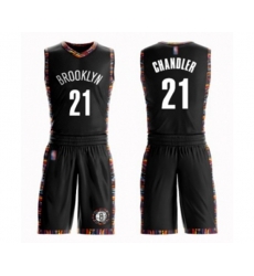 Brooklyn Nets #21 Wilson Chandler Authentic Black Basketball Suit Jersey - City Edition