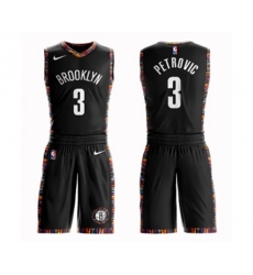 Brooklyn Nets #3 Drazen Petrovic Swingman Black Basketball Suit Jersey - City Edition
