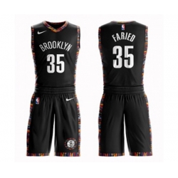 Brooklyn Nets #35 Kenneth Faried Authentic Black Basketball Suit Jersey - City Edition Brooklyn Nets #35 Kenneth Faried Authentic Black Basketball Suit Jersey - City Edition