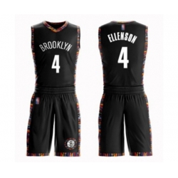 Brooklyn Nets #4 Henry Ellenson Authentic Black Basketball Suit Jersey - City Edition Brooklyn Nets #4 Henry Ellenson Authentic Black Basketball Suit Jersey - City Edition