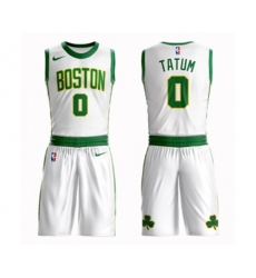 Boston Celtics #0 Jayson Tatum Authentic White Basketball Suit Jersey - City Edition