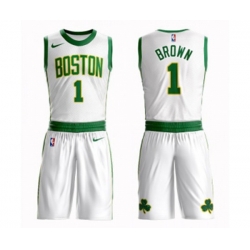 Boston Celtics #1 Walter Brown Swingman White Basketball Suit Jersey - City Edition