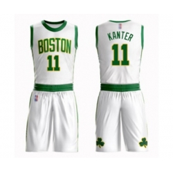 Boston Celtics #11 Enes Kanter Authentic White Basketball Suit Jersey - City Edition