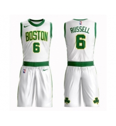 Boston Celtics #6 Bill Russell Authentic White Basketball Suit Jersey - City Edition