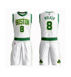 Boston Celtics #8 Kemba Walker Authentic White Basketball Suit Jersey - City Edition