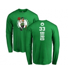 Boston Celtics #33 Larry Bird Kelly Green Backer Long Sleeve T-Shirt