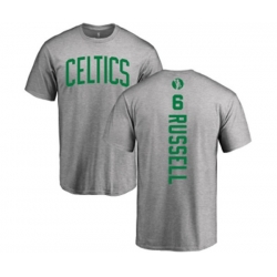 Boston Celtics #6 Bill Russell Ash Backer T-Shirt