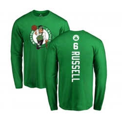 Boston Celtics #6 Bill Russell Kelly Green Backer Long Sleeve T-Shirt