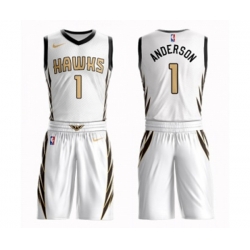 Atlanta Hawks #1 Justin Anderson Authentic White Basketball Suit Jersey - City Edition Atlanta Hawks #1 Justin Anderson Authentic White Basketball Suit Jersey - City Edition