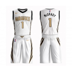 Atlanta Hawks #1 Tracy Mcgrady Authentic White Basketball Suit Jersey - City Edition Atlanta Hawks #1 Tracy Mcgrady Authentic White Basketball Suit Jersey - City Edition