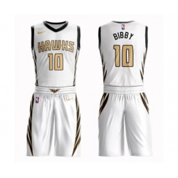 Atlanta Hawks #10 Mike Bibby Swingman White Basketball Suit Jersey - City Edition Atlanta Hawks #10 Mike Bibby Swingman White Basketball Suit Jersey - City Edition