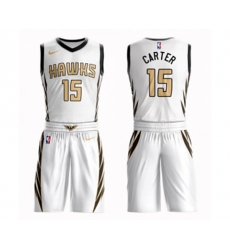 Atlanta Hawks #15 Vince Carter Swingman White Basketball Suit Jersey - City Edition
