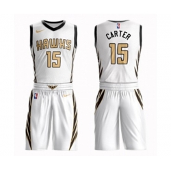 Atlanta Hawks #15 Vince Carter Swingman White Basketball Suit Jersey - City Edition Atlanta Hawks #15 Vince Carter Swingman White Basketball Suit Jersey - City Edition
