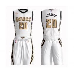 Atlanta Hawks #20 John Collins Authentic White Basketball Suit Jersey - City Edition Atlanta Hawks #20 John Collins Authentic White Basketball Suit Jersey - City Edition